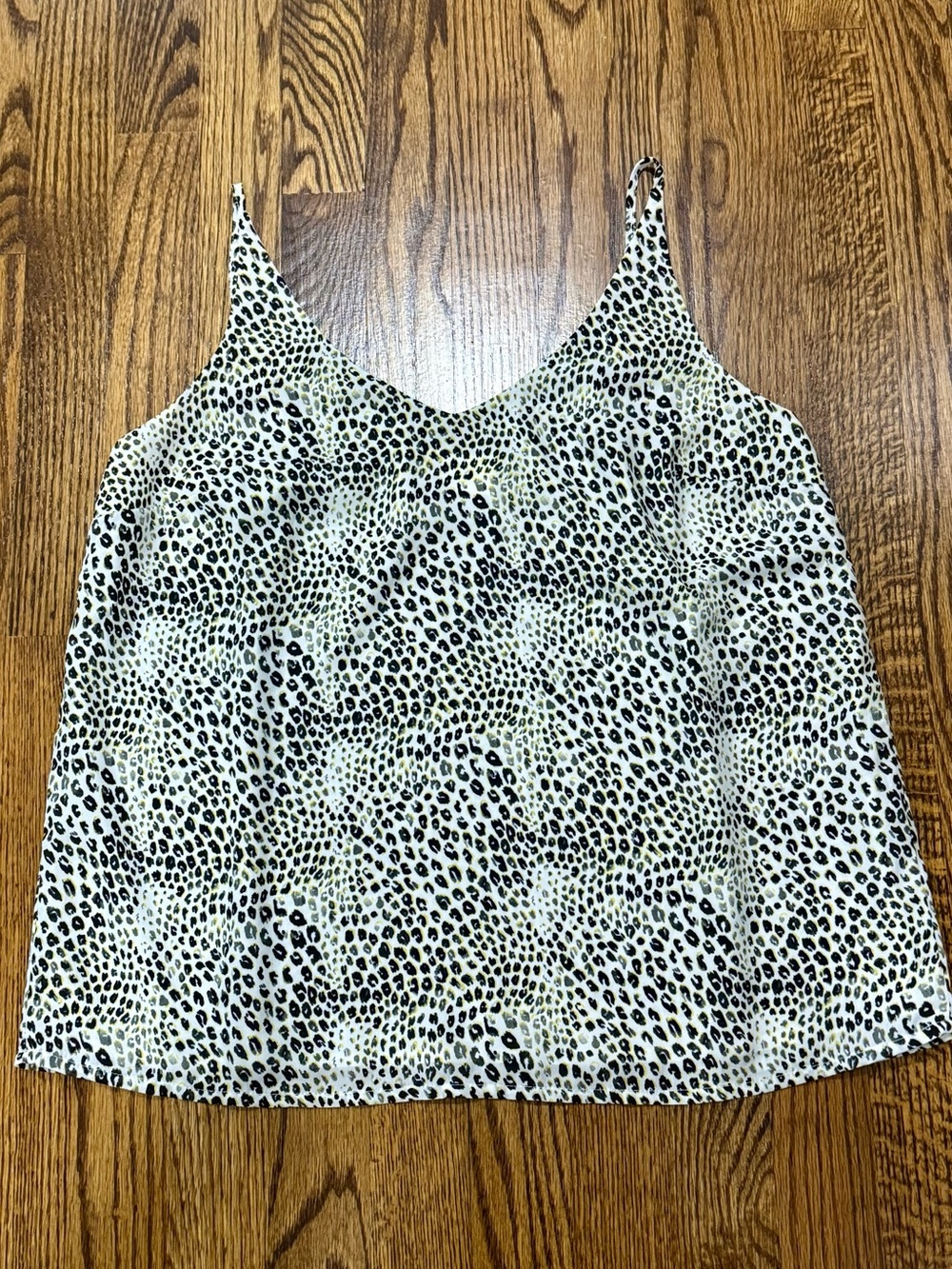 Banana Republic Leopard Print V-Neck Cami - White, Black, Yellow
